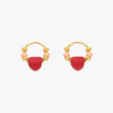 Heart Bead Stud Earrings