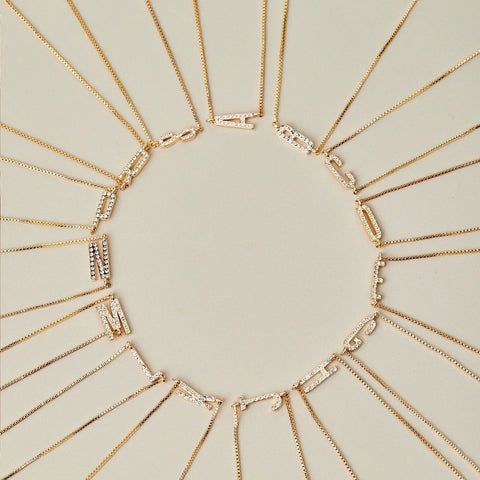 Pavé Initial Box Chain Choker