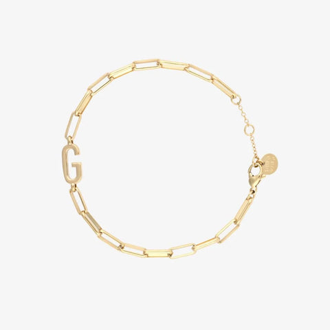 Initial Paperclip Chain Bracelet