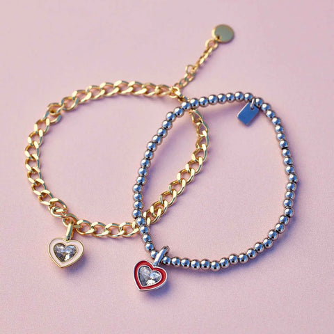 Harper Stone & Enamel Heart Charm
