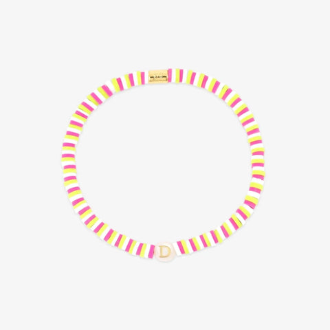 Raspberry Alphabet Stretch Bracelet