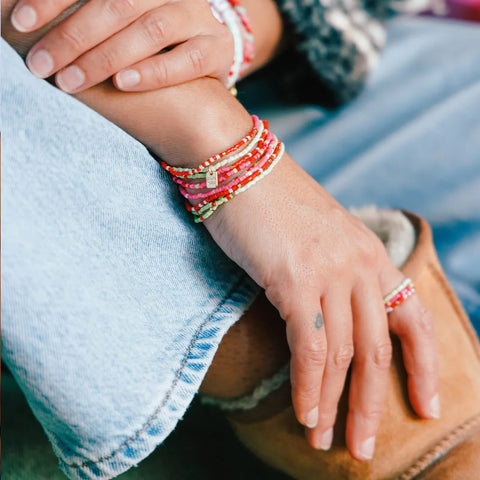 Strawberry Fields Stretch Bracelet Set of 8