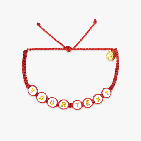 White Alphabet Bead Bracelet