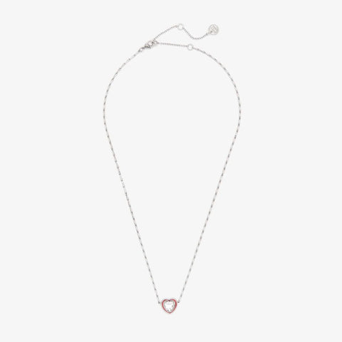 Stone & Enamel Heart Pendant Necklace
