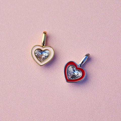 Harper Stone & Enamel Heart Charm