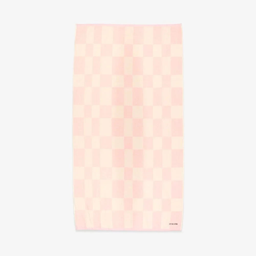 Pink & White Checkerboard Towel