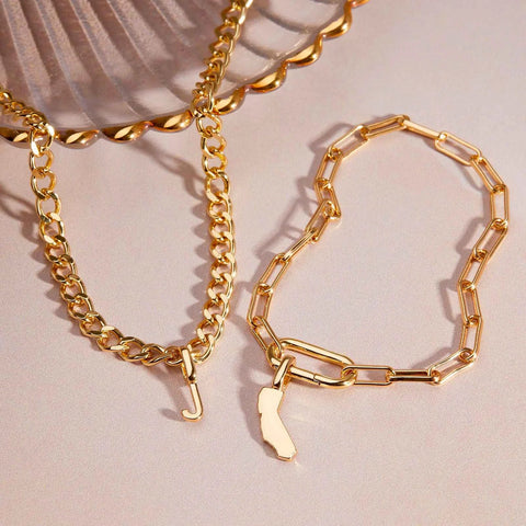 Harper Oval Charm Chain Bracelet