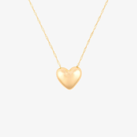 Puffy Heart Bead Pendant Necklace