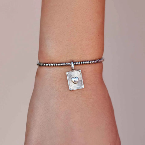 Harper Textured Heart Charm