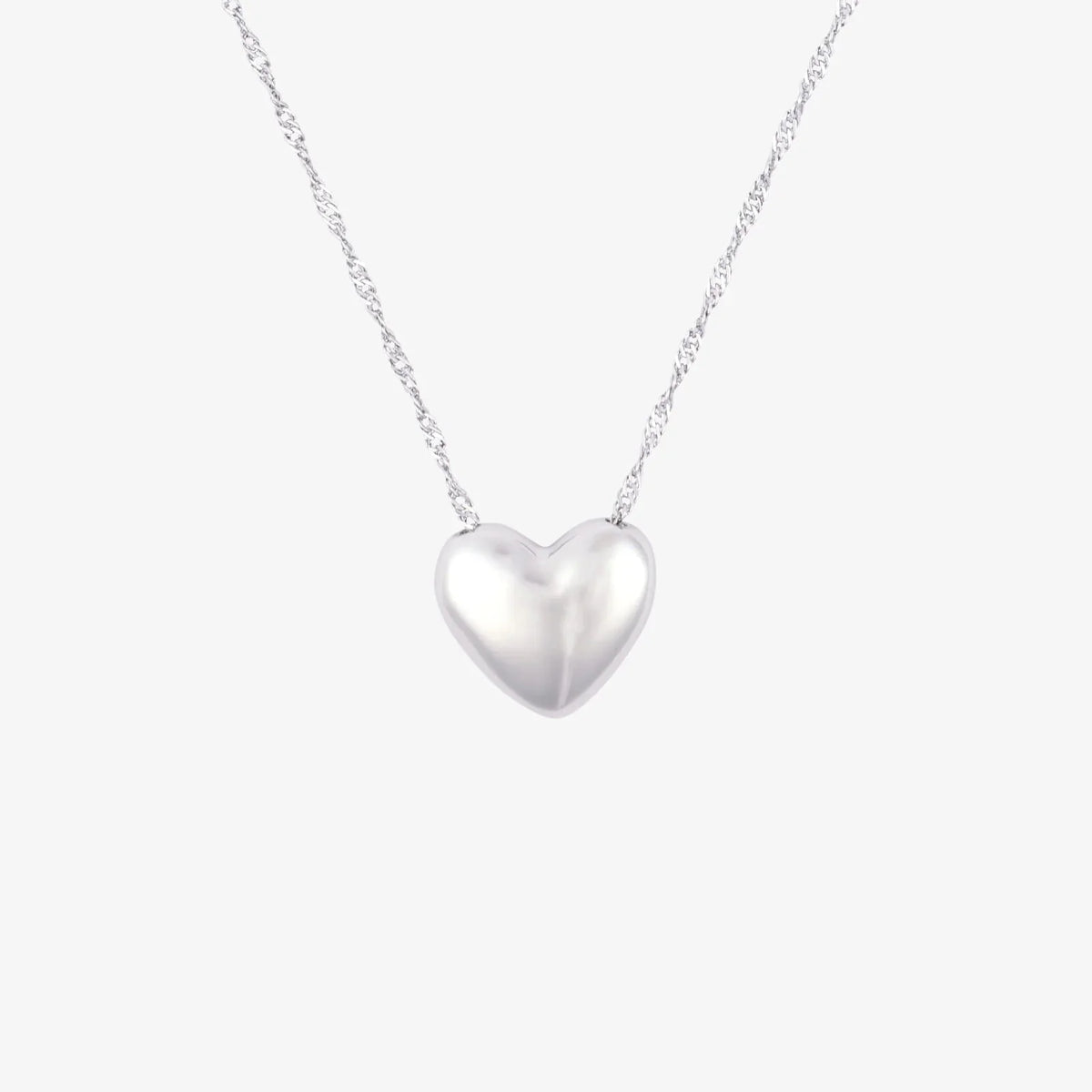 Puffy Heart Bead Pendant Necklace