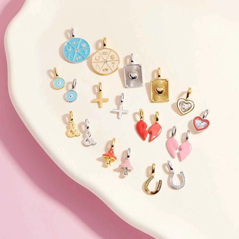 Harper Enamel BFF Heart Charm Set