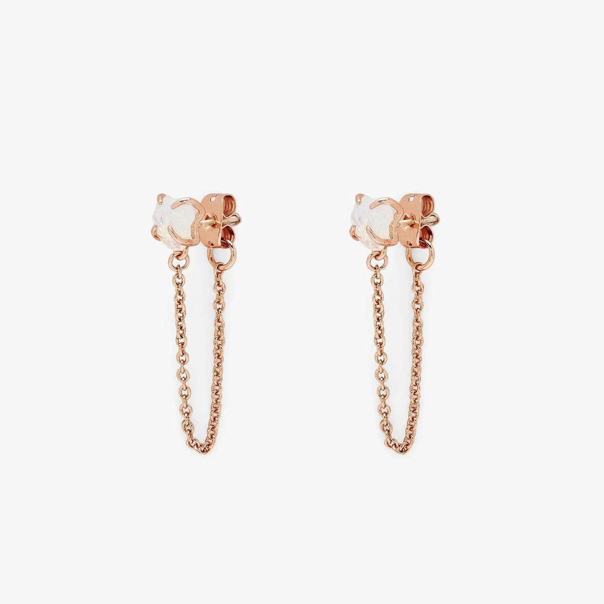 Raw Gem Chain Wrap Earrings