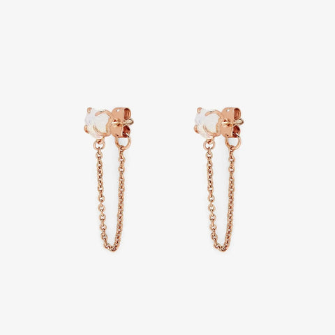 Raw Gem Chain Wrap Earrings