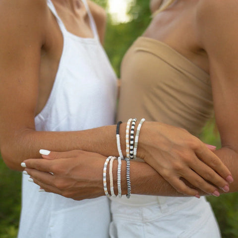 Vacation Vibes Neutral Stretch Bracelet Set of 8
