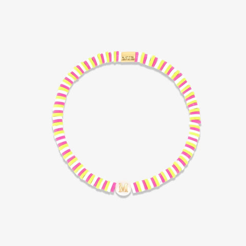 Raspberry Alphabet Stretch Bracelet