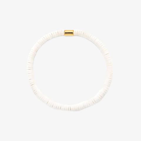 White Seascape Stretch Bracelet