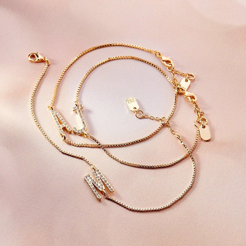 Pavé Initial Chain Bracelet