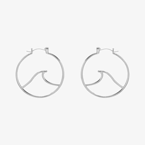 Large Wave Hoop Earrings