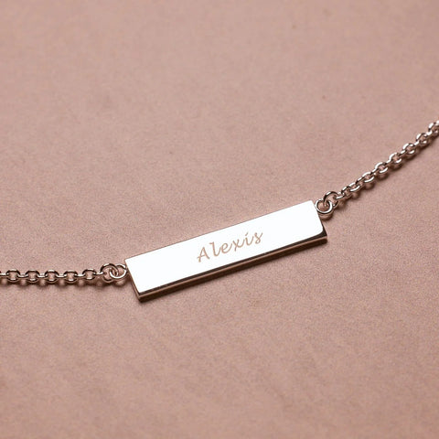 Demi-Fine Engravable Bar Necklace