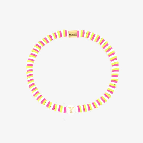 Raspberry Alphabet Stretch Bracelet