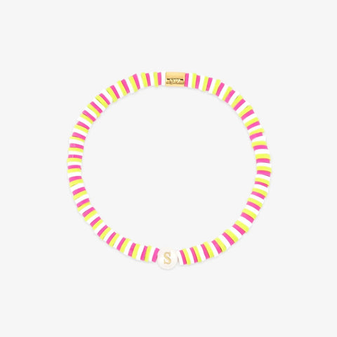 Raspberry Alphabet Stretch Bracelet