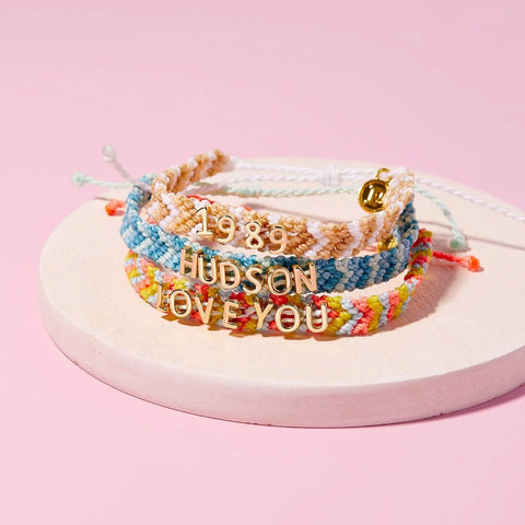 Watermelon Woven Chevron Bracelet
