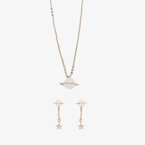 Saturn Necklace & Earring Set